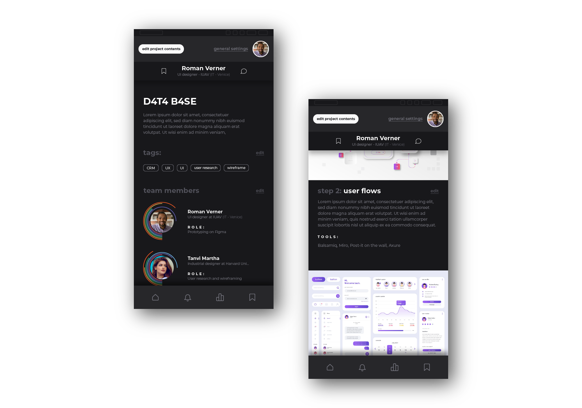 Project section mobile desktop