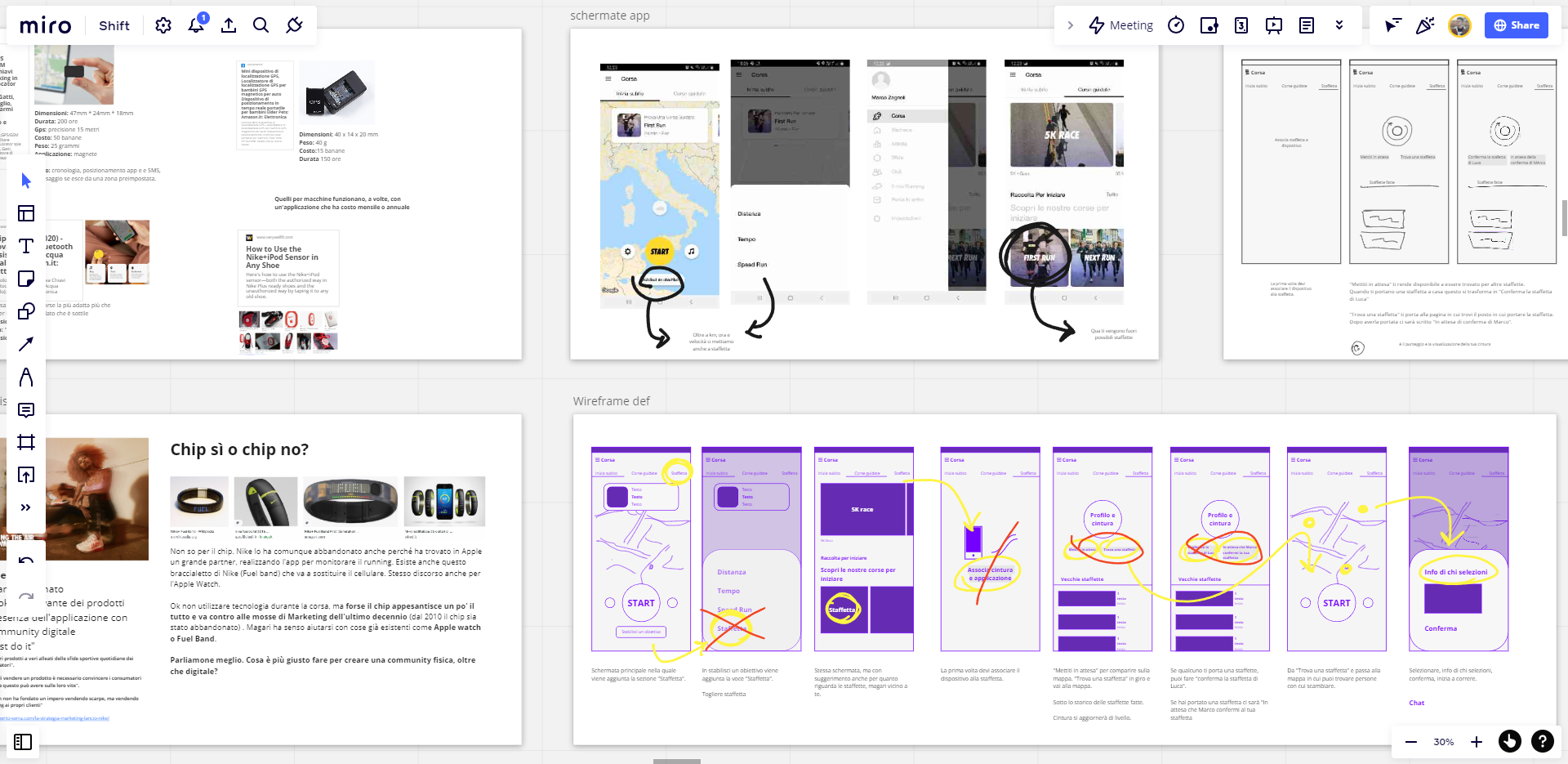 A screenshot of the research board on Miro